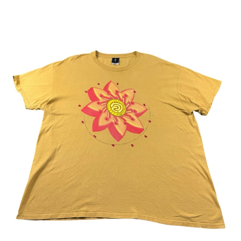 Cactus Jack Travis Scott Orange Floral Graphic Heavy Cotton T Shirt Mens 2XL USA